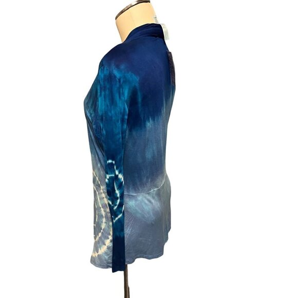 nwt blue tie dye cardigan blouse sweater by india boutique - Picture 2 of 8
